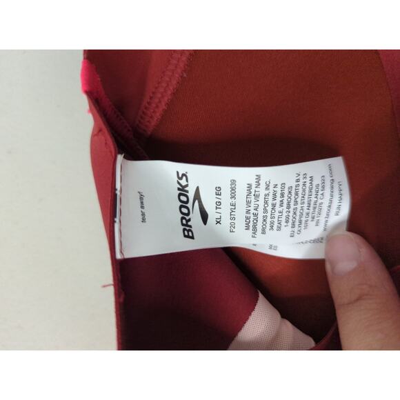 NEW Brooks Sz XL red dare high neck sports bra running beet flamingo breathable - Picture 3 of 5